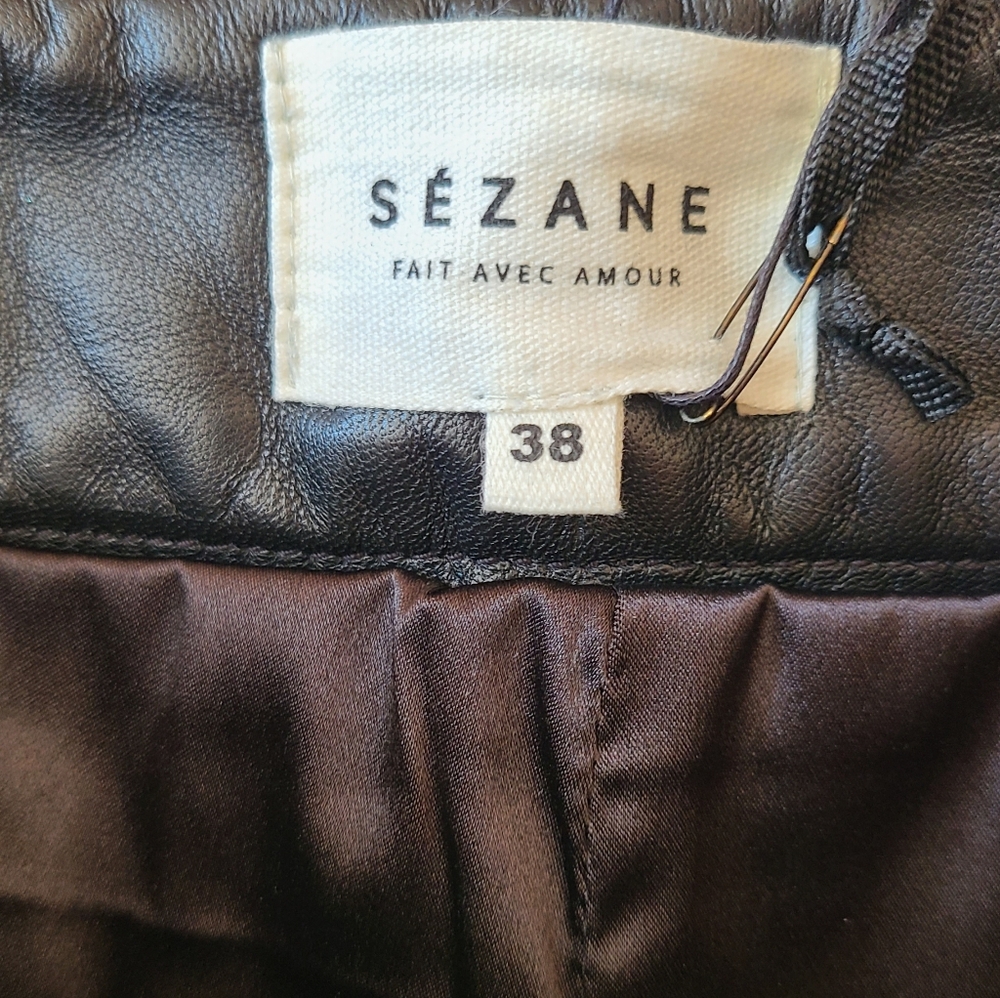 Sezane Black Leather Shorts - Picture 5 of 9